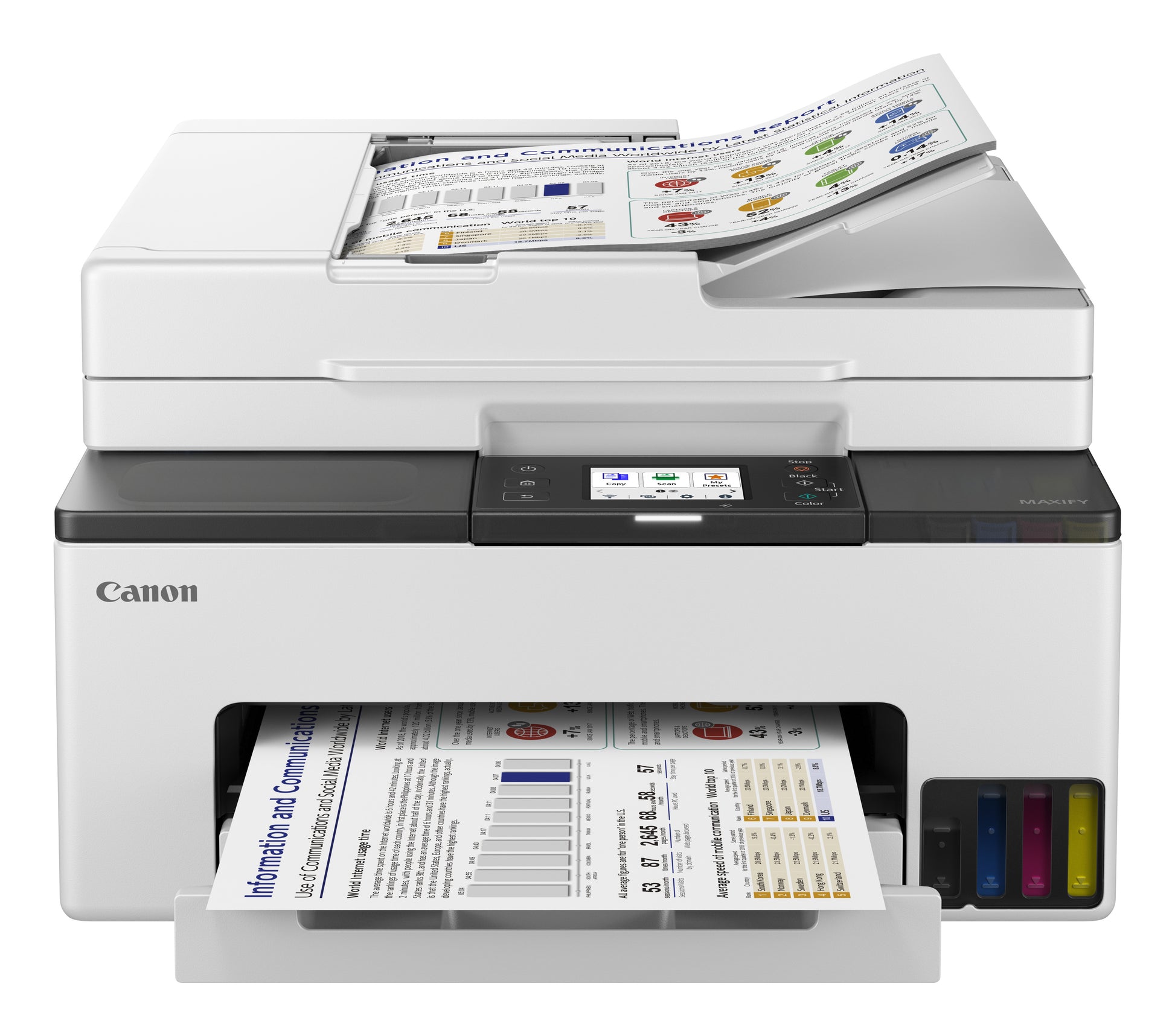 Canon MAXIFY GX2050 – Farbiges Tintenstrahl-MFP A4, 4-in-1 – USB/LAN/WLAN – Duplex – 15 ppm S/W, 10 ppm Farbe