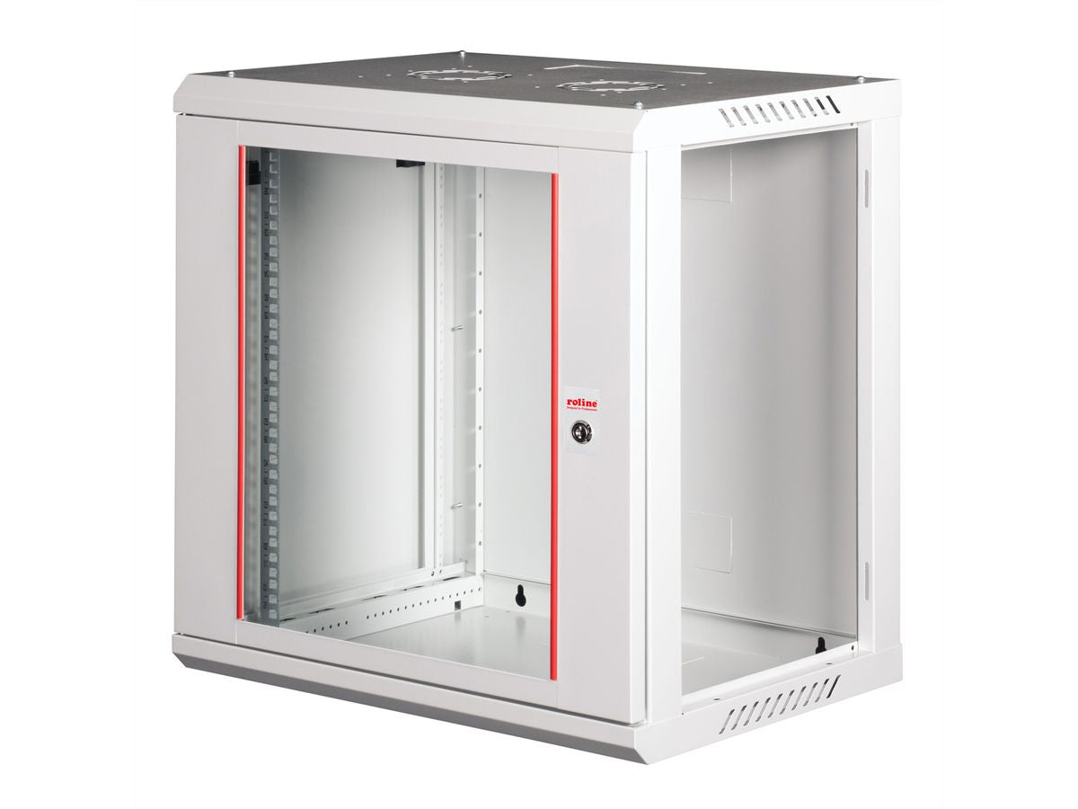 ROLINE Basic Plus – 19" Wandverteiler 12U, IP20, abschliessbar, 600 × 450 × 645 mm, lichtgrau, Stahl