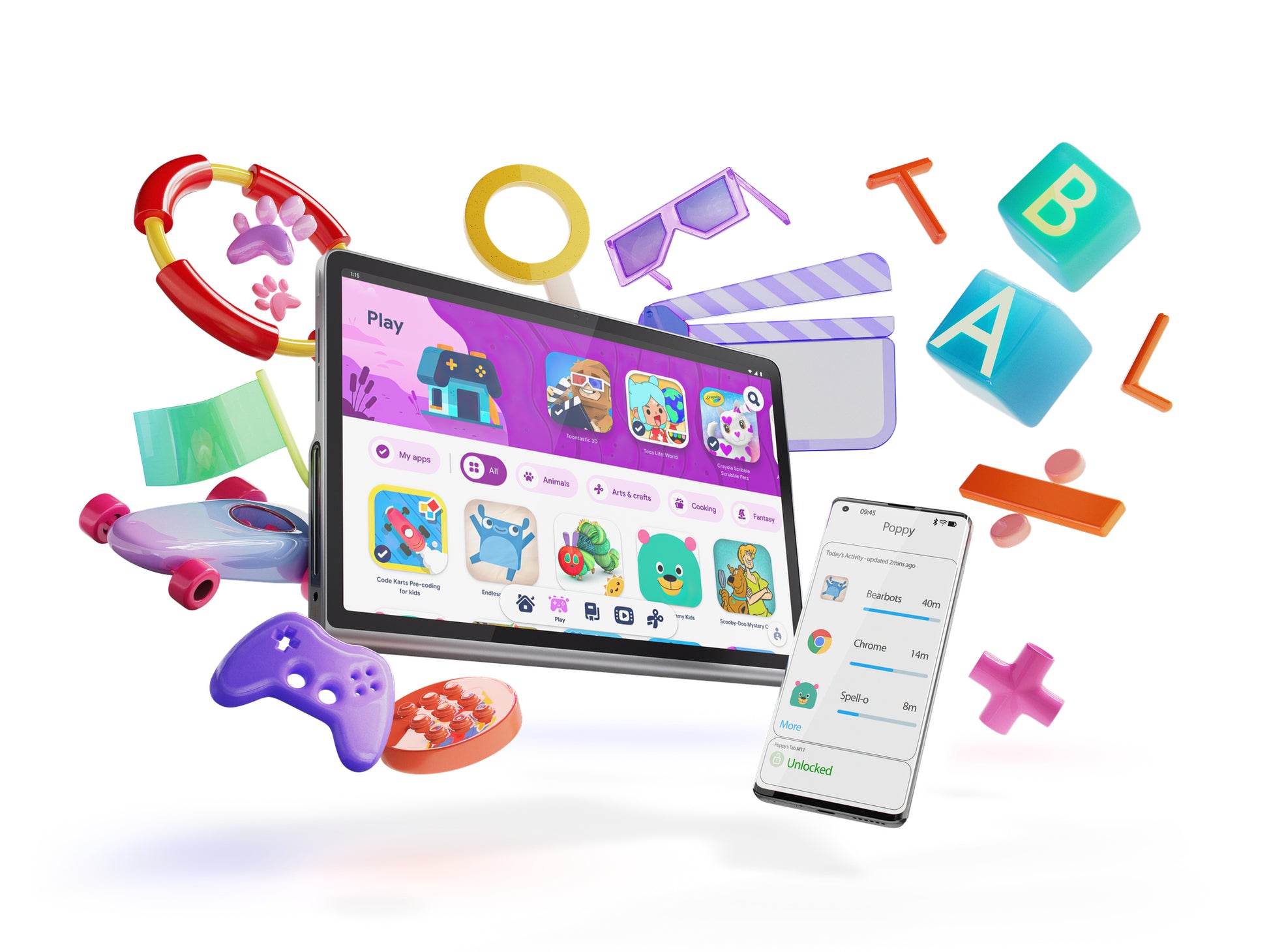 Lenovo Tab Plus – 11,5", 128 GB, 8 GB RAM, WLAN, Android 14, Grau