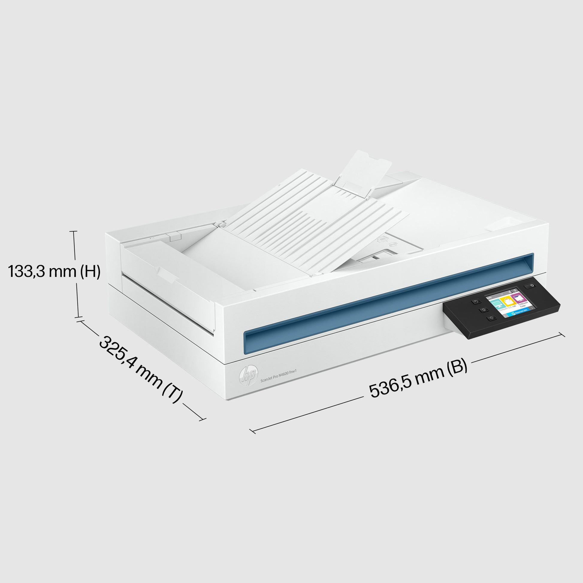 HP ScanJet Pro N4600 fnw1 – Flachbett + ADF, A4, Duplex, 40 Seiten pro Minute, ADF 100 Blatt, WLAN/LAN, 1'200 dpi