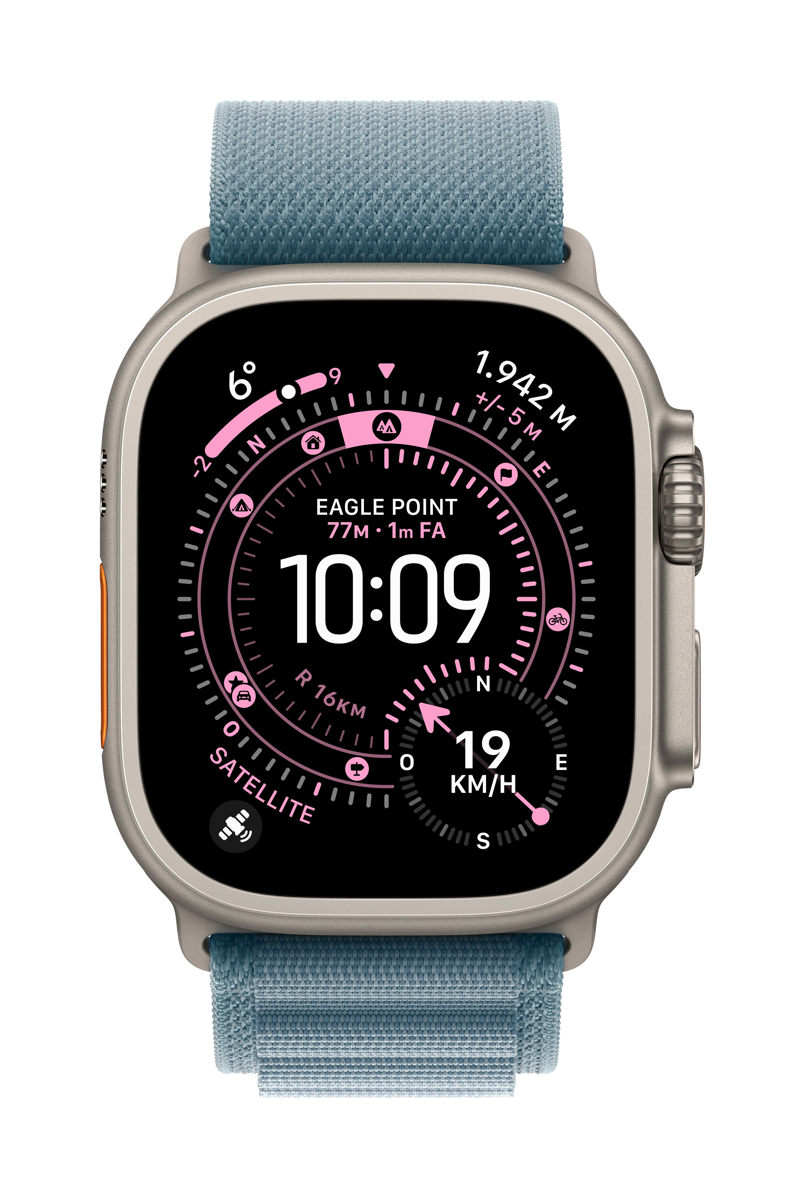 Apple AlpineLoop – Armband – für Apple Watch 49 mm, Black Titanium Finish, S, Titan