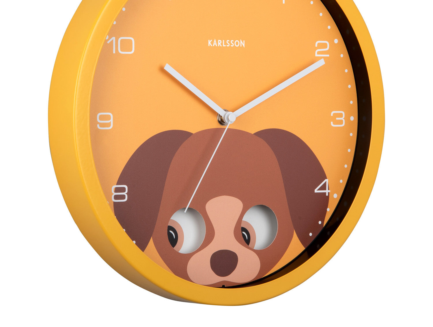 Karlsson Wanduhr Hund – Gelb, Metall