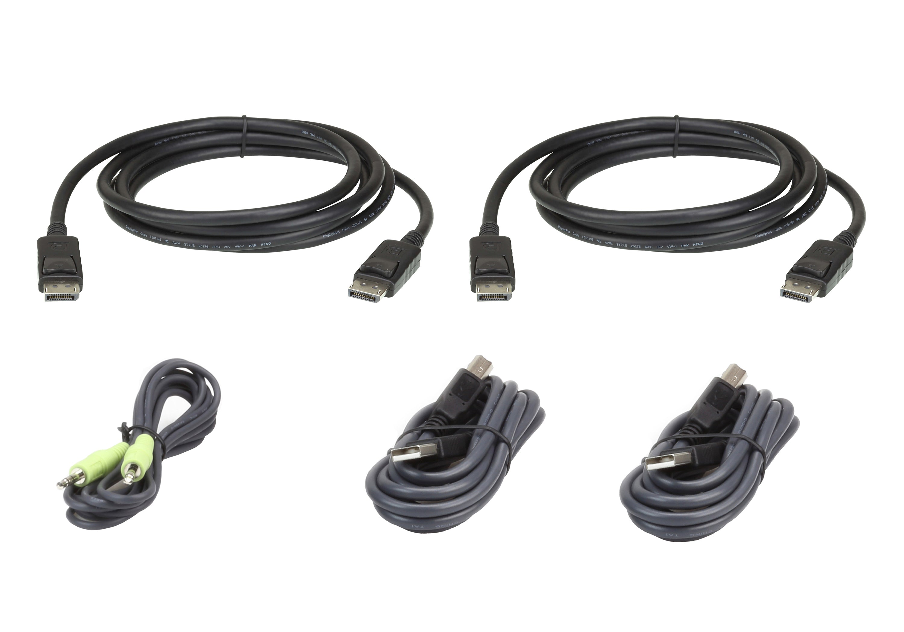 ATEN DisplayPort/USB/3,5 mm Kabel-Set – 3 m, schwarz
