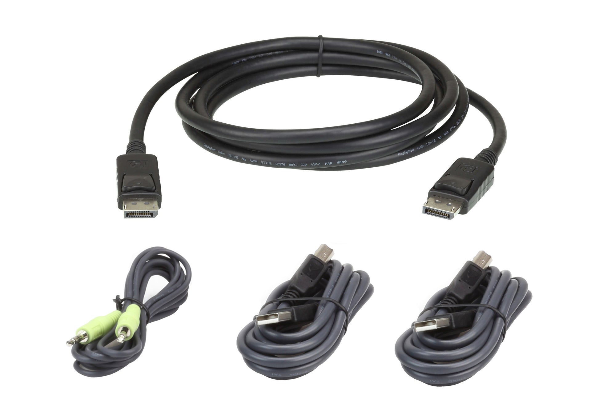 ATEN 3 m DisplayPort KVM-Kabel-Set, USB, 3,5 mm, männlich