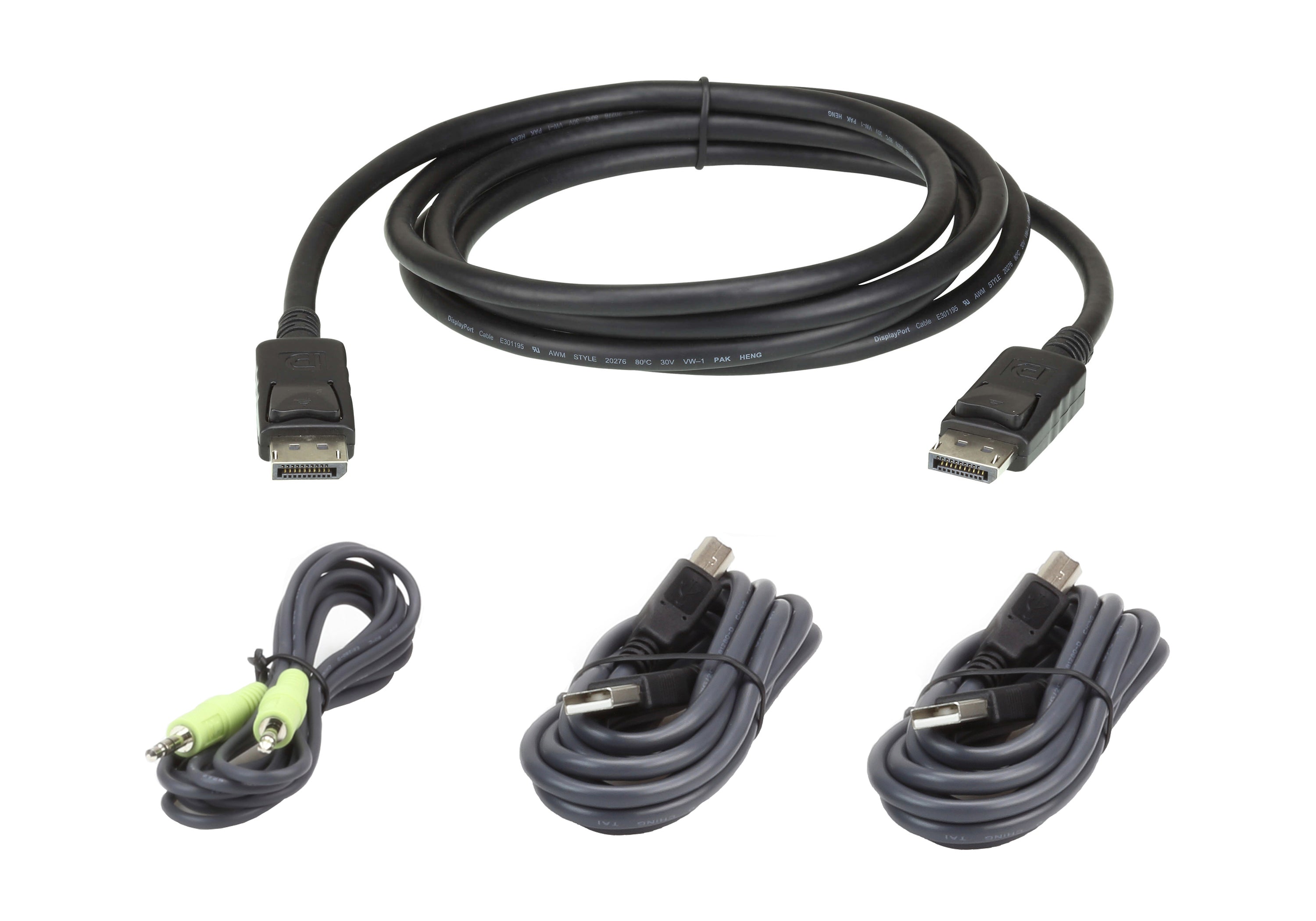 ATEN 3 m DisplayPort KVM-Kabel-Set, USB, 3,5 mm, männlich