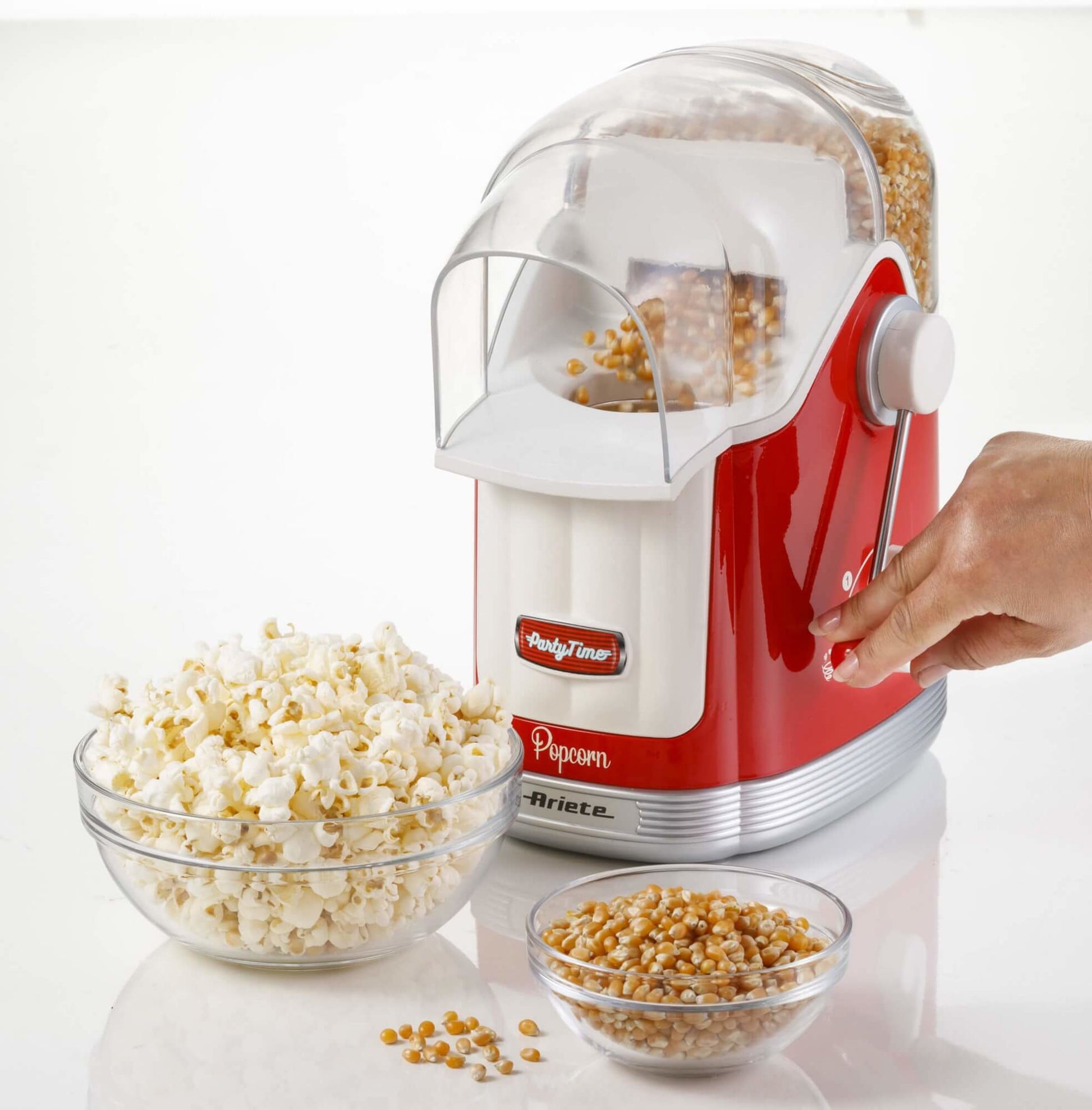 Ariete Popcorn-Maschine ARI-2958-RD – 600 g, Heissluft, 1100 W – Rot/Weiss