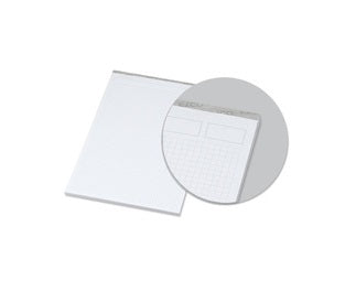 Elco Notizblock Prestige, A4, kariert 5 mm, Klammerheftung, 80 Blatt, perforiert, 80 g/m² – weiss
