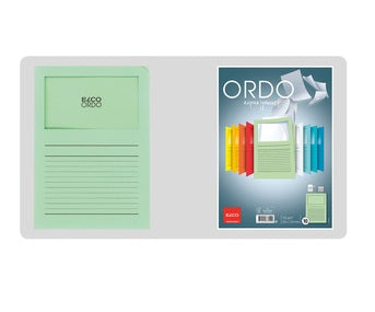Elco Sichtmappe A4 – 10er-Pack, Grasgrün, Papier, Sichtfenster, Beschriftungsvordruck