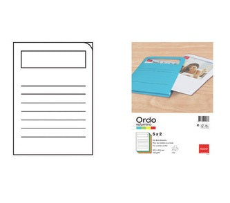 Elco Dokumentenmappe Ordo A4 – Karton, Sichtfenster 180 × 50 mm, Füllhöhe 15 mm, assortiert, 10 Stk.