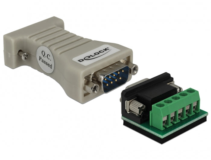 DeLOCK 62920 Konverter RS-232 zu RS-422/485 – DB9 Buchse zu DB9 Stecker, 115,2 kbit/s, Vollduplex – Schwarz