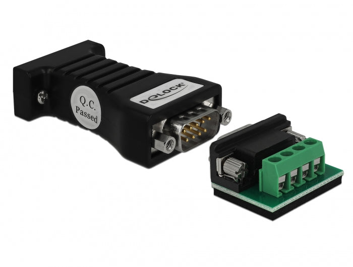 DeLOCK 62919 Konverter RS-232 (DB9) zu RS-485 – 115200 bit/s, 4-Pin Terminal, ESD-Schutz 15 kV, Plug & Play