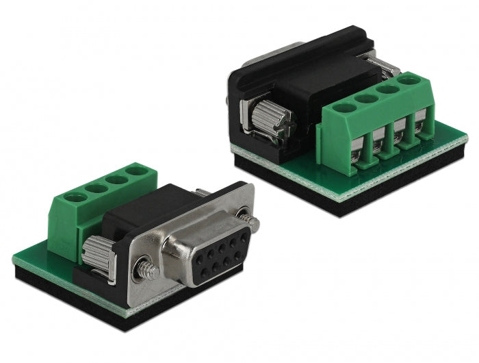 DeLOCK 62919 Konverter RS-232 (DB9) zu RS-485 – 115200 bit/s, 4-Pin Terminal, ESD-Schutz 15 kV, Plug & Play
