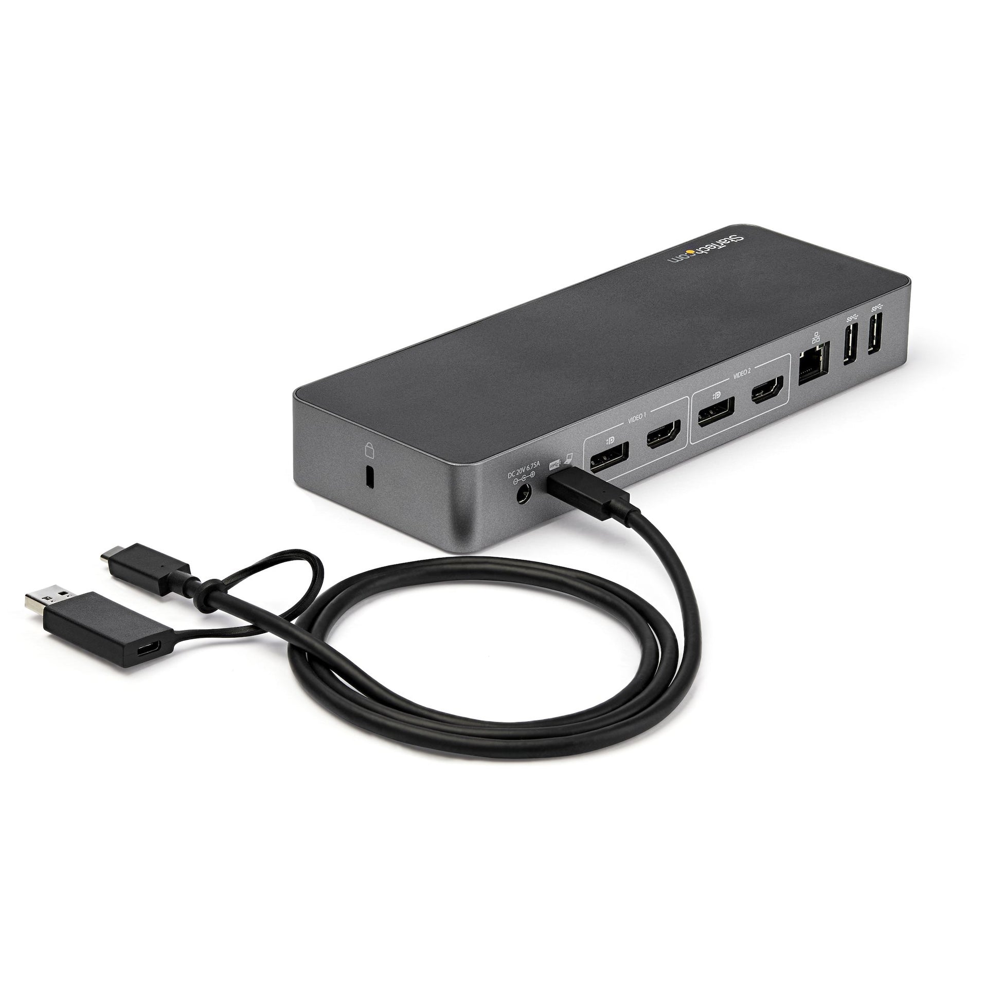 StarTech.com Dockingstation – USB-C, 2× DP, 2× HDMI, 3× USB-A, 60 W PD, GbE, für Windows/Mac/ChromeOS