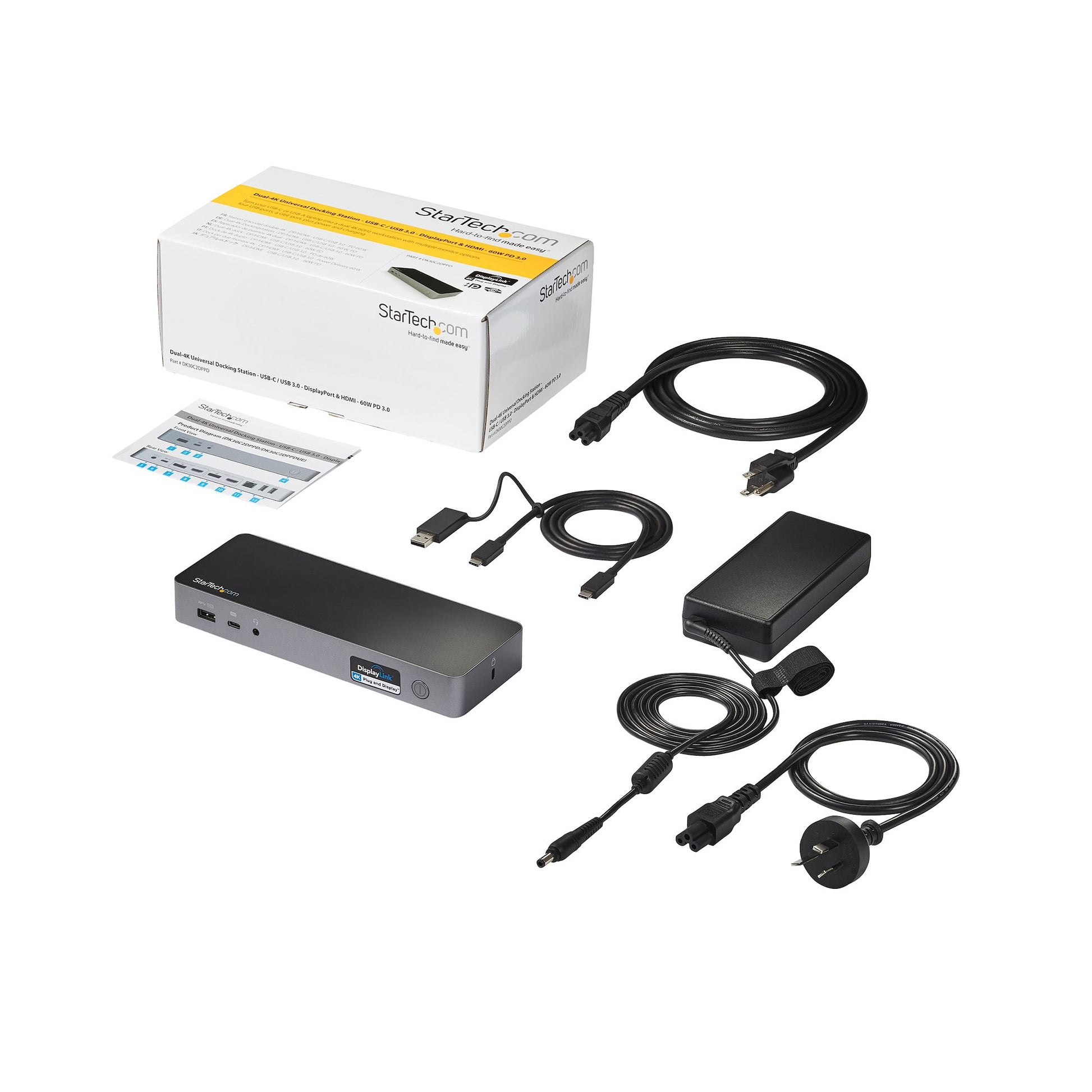 StarTech.com Dockingstation – USB-C, 2× DP, 2× HDMI, 3× USB-A, 60 W PD, GbE, für Windows/Mac/ChromeOS