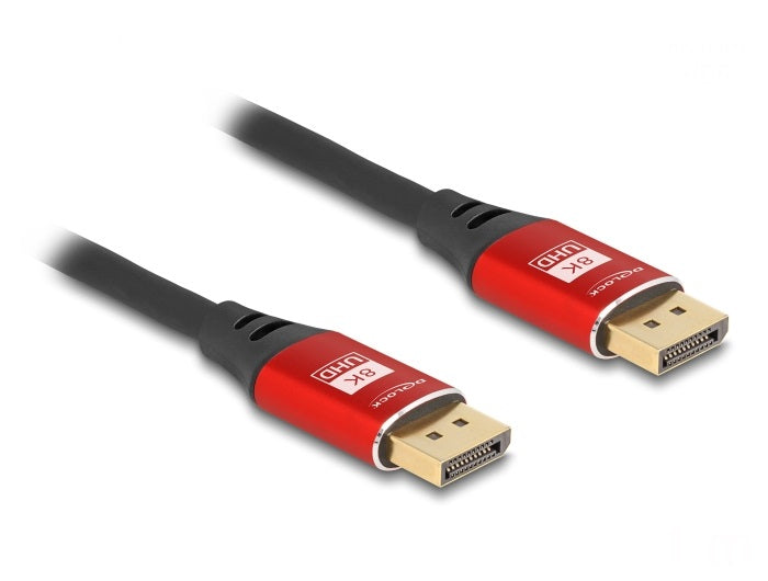 DeLOCK DisplayPort Kabel DP 1.4 8K 60 Hz – 1 m – Rot