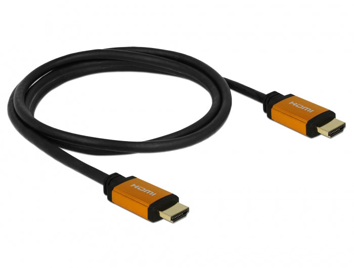 DeLOCK HDMI Kabel HDMI 2.1 8K 60 Hz – 1,5 m – ARC – Schwarz/Gold
