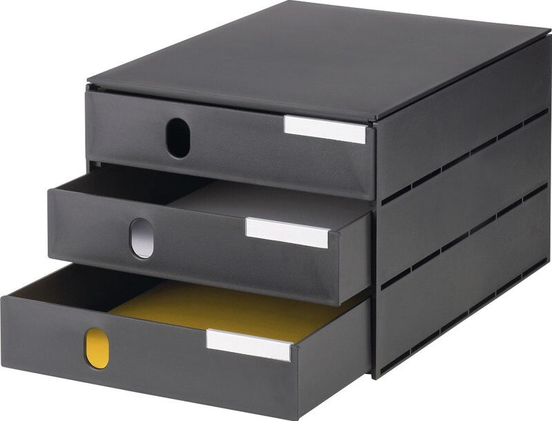 Styro VAL PRO – Schubladenelement – Kunststoff, mit Beschriftungsfeld, schwarz, 243×335×200 mm