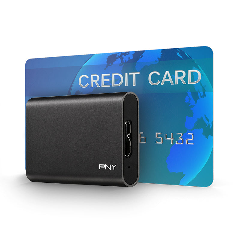 PNY Elite PSD1CS1050-960-FFS – 960 GB Portable SSD, USB 3.2 Gen1 (Micro-USB B), 420 MB/s, schwarz