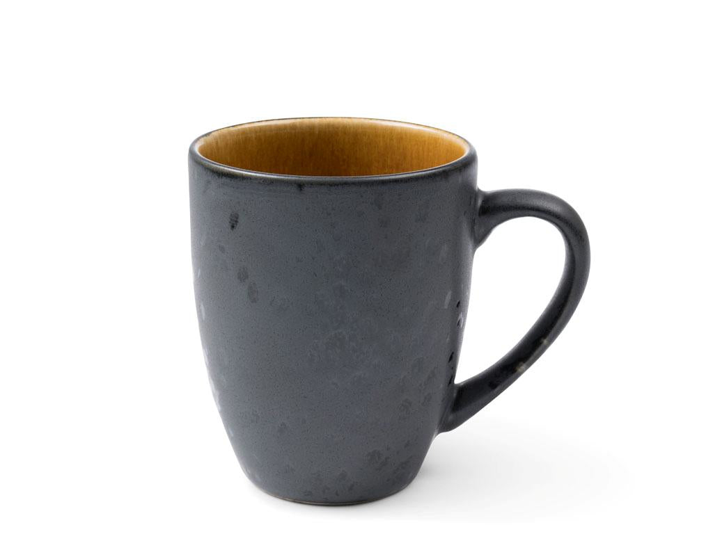 BITZ Kaffeetasse – 4er Set, 300 ml, Ø 8,5 cm, Steinzeug, Grau, spülmaschinenfest, mikrowellengeeignet