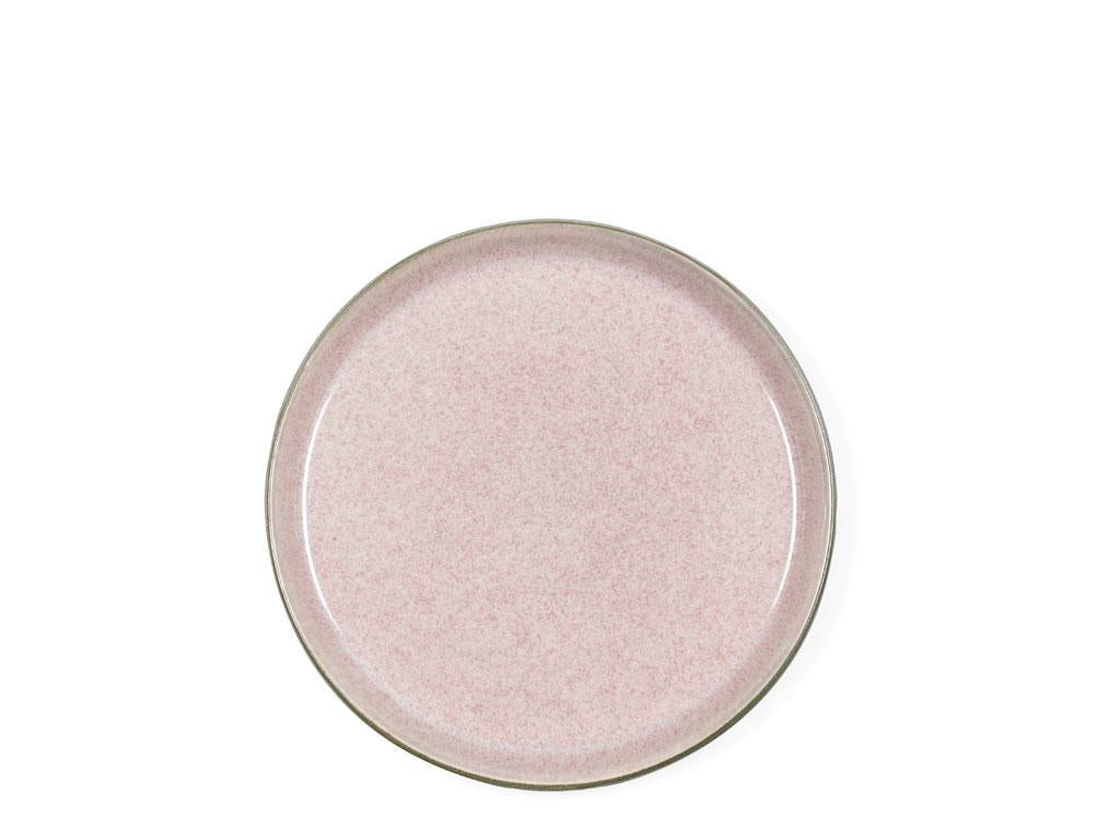 BITZ Speiseteller – 6er Set, Ø 21 cm, Steinzeug, Grau/Rosa, spülmaschinenfest, mikrowellengeeignet