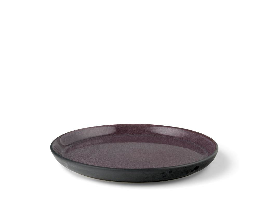 BITZ Speiseteller – 6er Set, Ø 21 cm, Steingut, Schwarz/Violett, spülmaschinenfest, mikrowellengeeignet