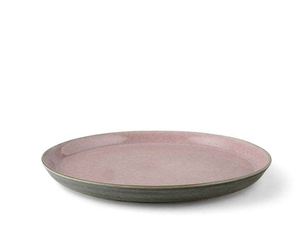 BITZ Speiseteller – 6er Set, Ø 27,0 cm, Steinzeug, Grau/Pink, spülmaschinenfest, mikrowellengeeignet