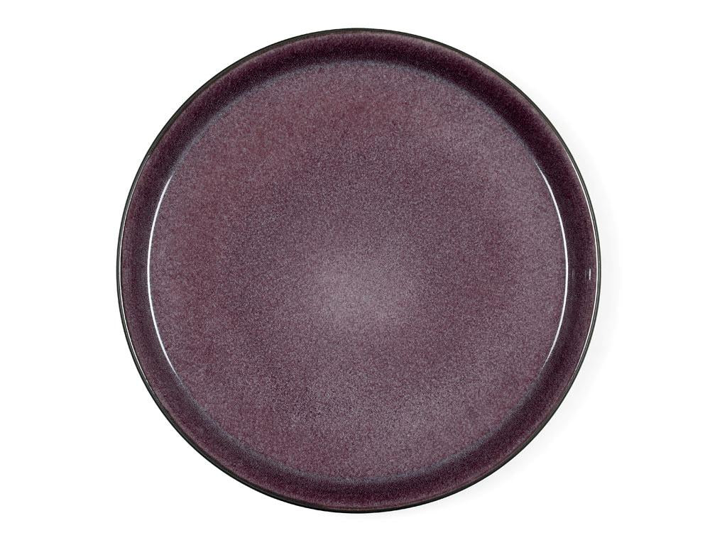 BITZ Speiseteller – 6er Set, Ø 27 cm, Steinzeug, Schwarz/Violett, spülmaschinenfest, mikrowellengeeignet