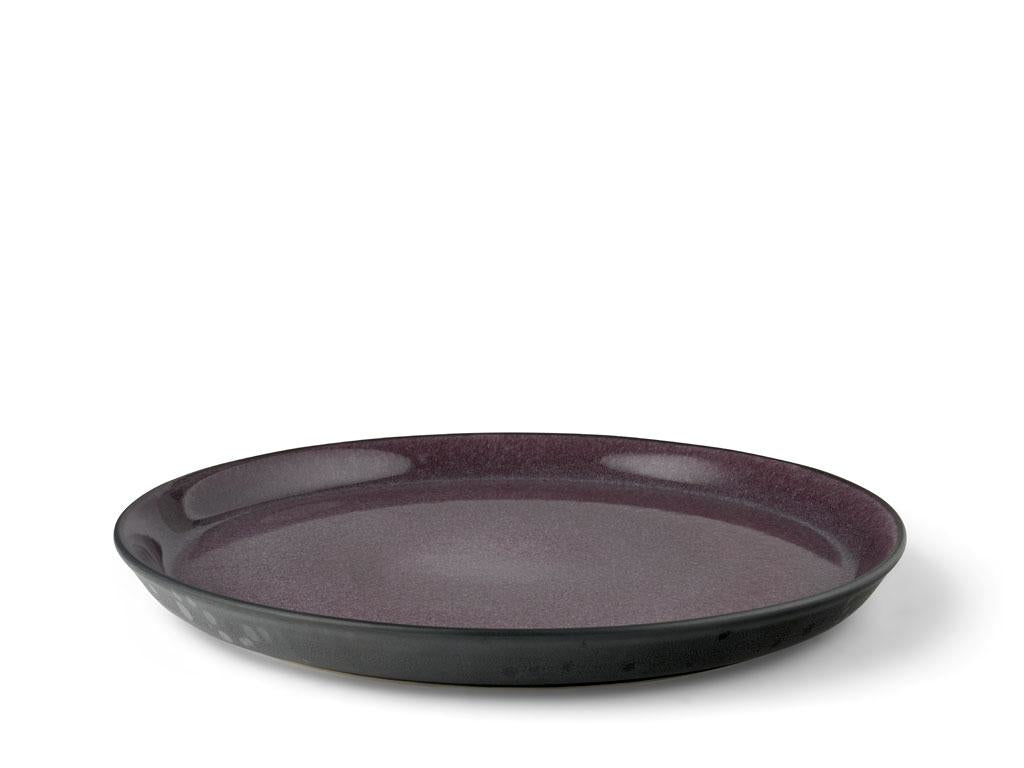 BITZ Speiseteller – 6er Set, Ø 27 cm, Steinzeug, Schwarz/Violett, spülmaschinenfest, mikrowellengeeignet