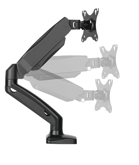 ICY BOX IB-MS303-T – Monitorarm Tischhalterung – Klemme/Durchführung – 1 Monitor – bis 27" – VESA 75×75/100×100