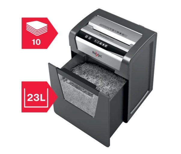 Rexel Momentum M510 – Aktenvernichter, DIN P-5, Partikelschnitt 2 × 15 mm, 10 Blatt, 23 l