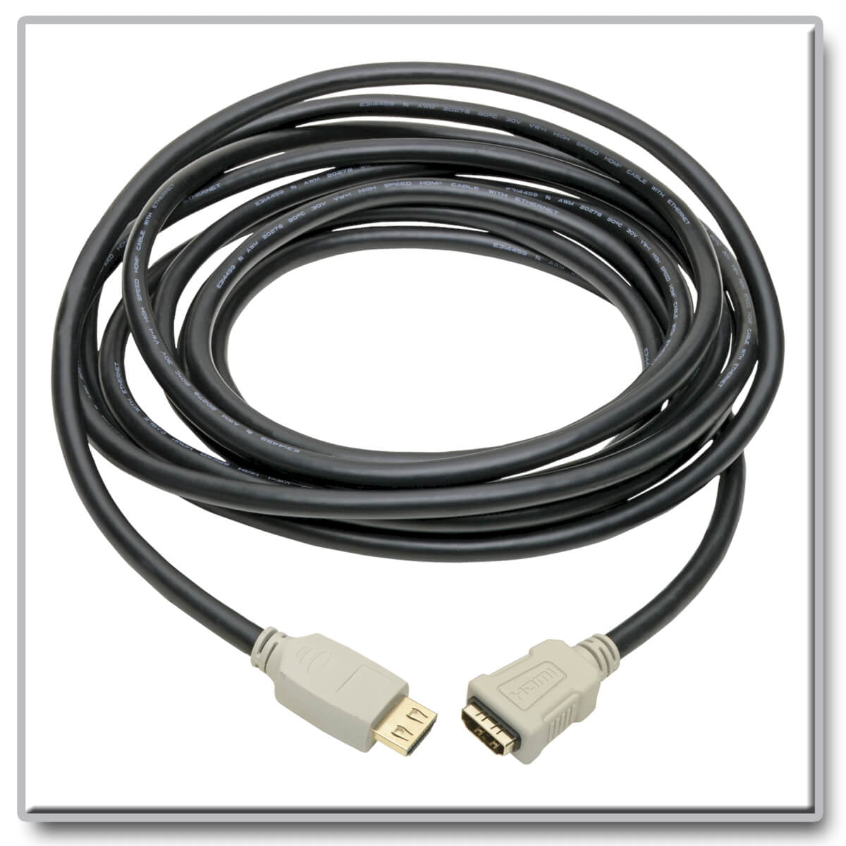 Tripp Lite HDMI Verlängerungskabel HDMI 2.0 4K 60 Hz – 6,09 m – HDR, Ethernet – Beige, Schwarz