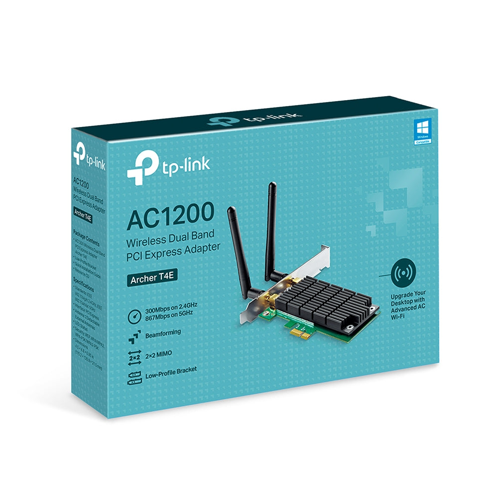 TP-Link Archer T4E PCIe WLAN-Adapter – Wi-Fi 5 (802.11ac), bis 867 Mbit/s, PCIe, 2× Antennen