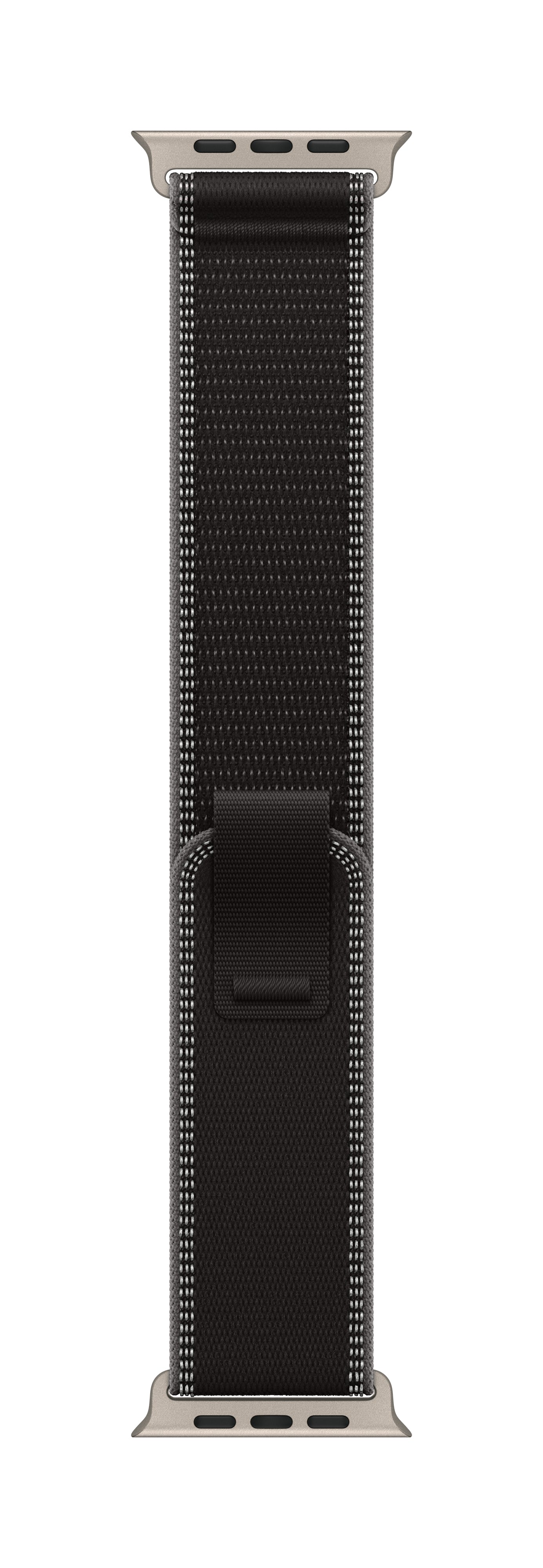 Apple Trail Loop Natural Titanium Finish – Armband – für Apple Watch 49 mm, Schwarz, S/M, Nylon