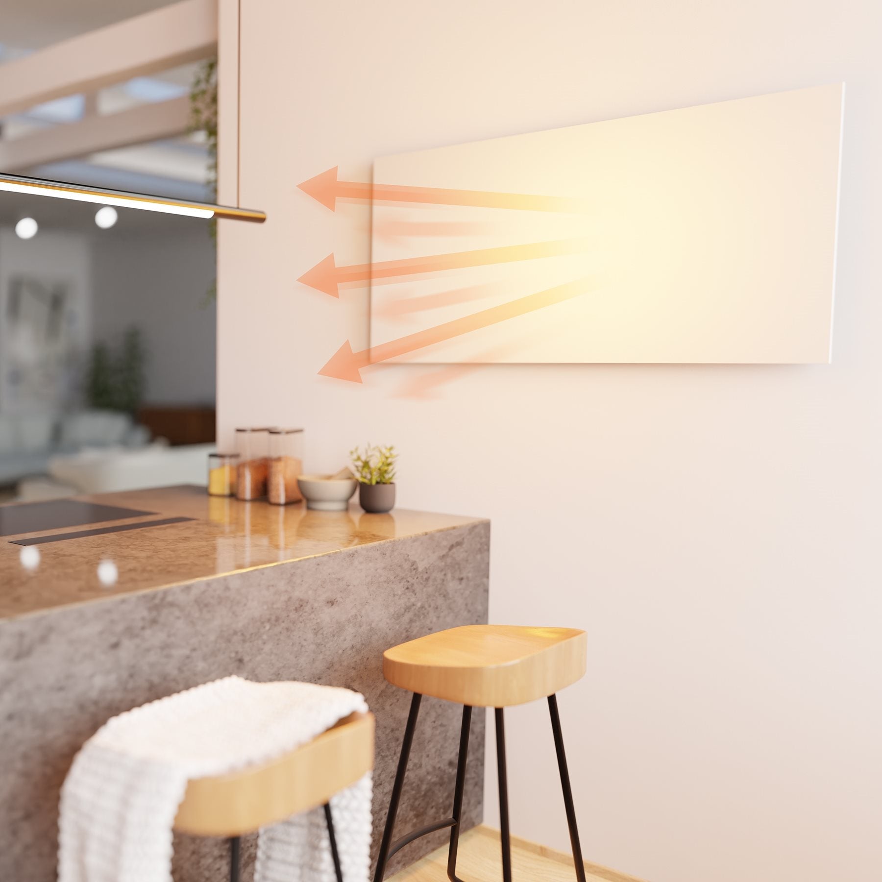 Hombli Infrarot-Heizer HBIR-0209 – 700 W, IP24, Weiss, Wandmontage
