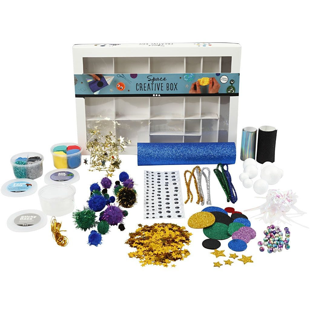 Creativ Company Kreativbox – Bastelset – Weltraum – 16-teilig – ab 3 Jahren