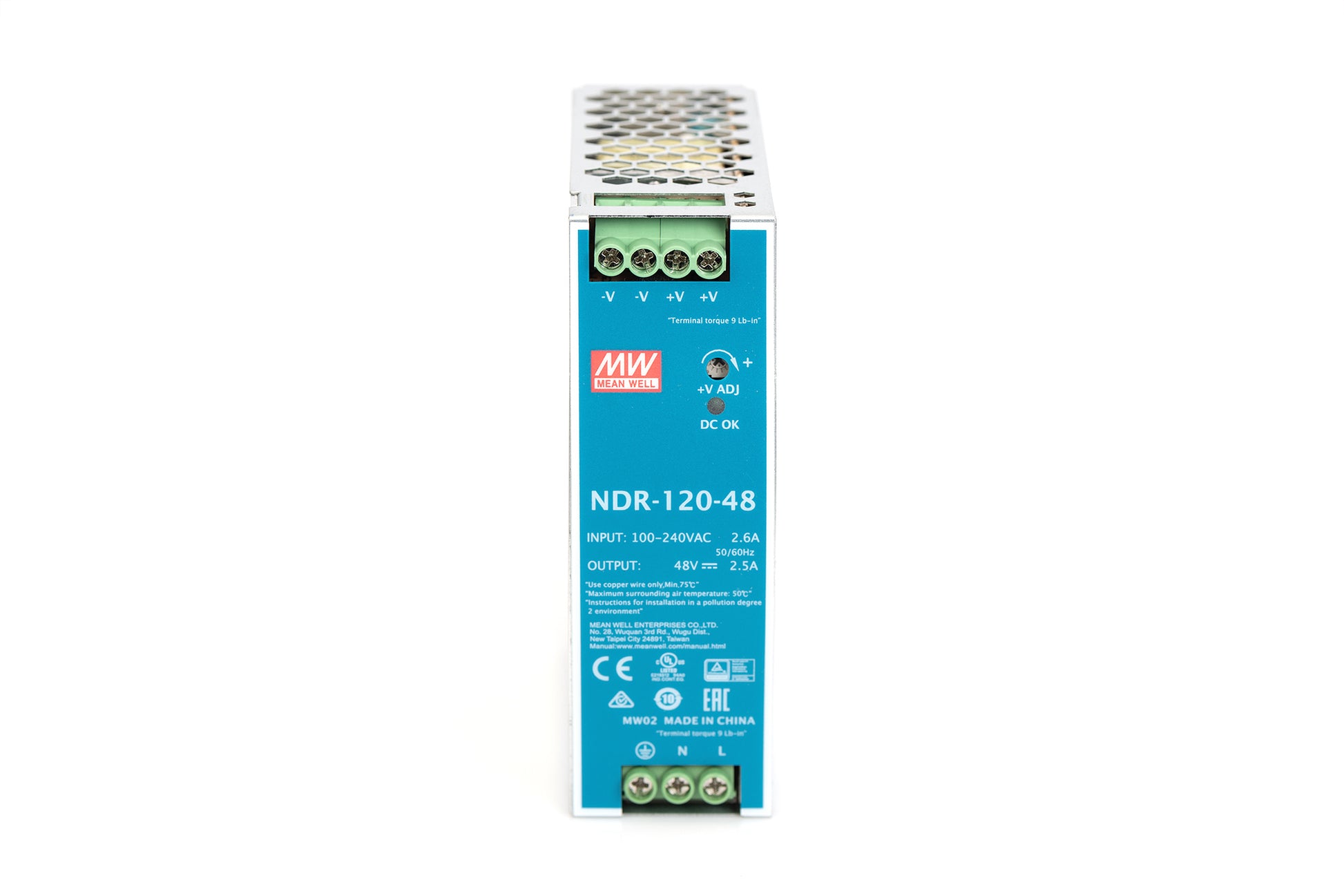 Digitus Industrielles Netzteil 48 V 120 W – DIN-Schiene – Überlastschutz, 90–264 V AC/47–63 Hz – Grün/Silber