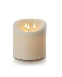 Balthasar LED Outdoor Echtwachskerze – Ø 15 × 15 cm – Wachs, creme