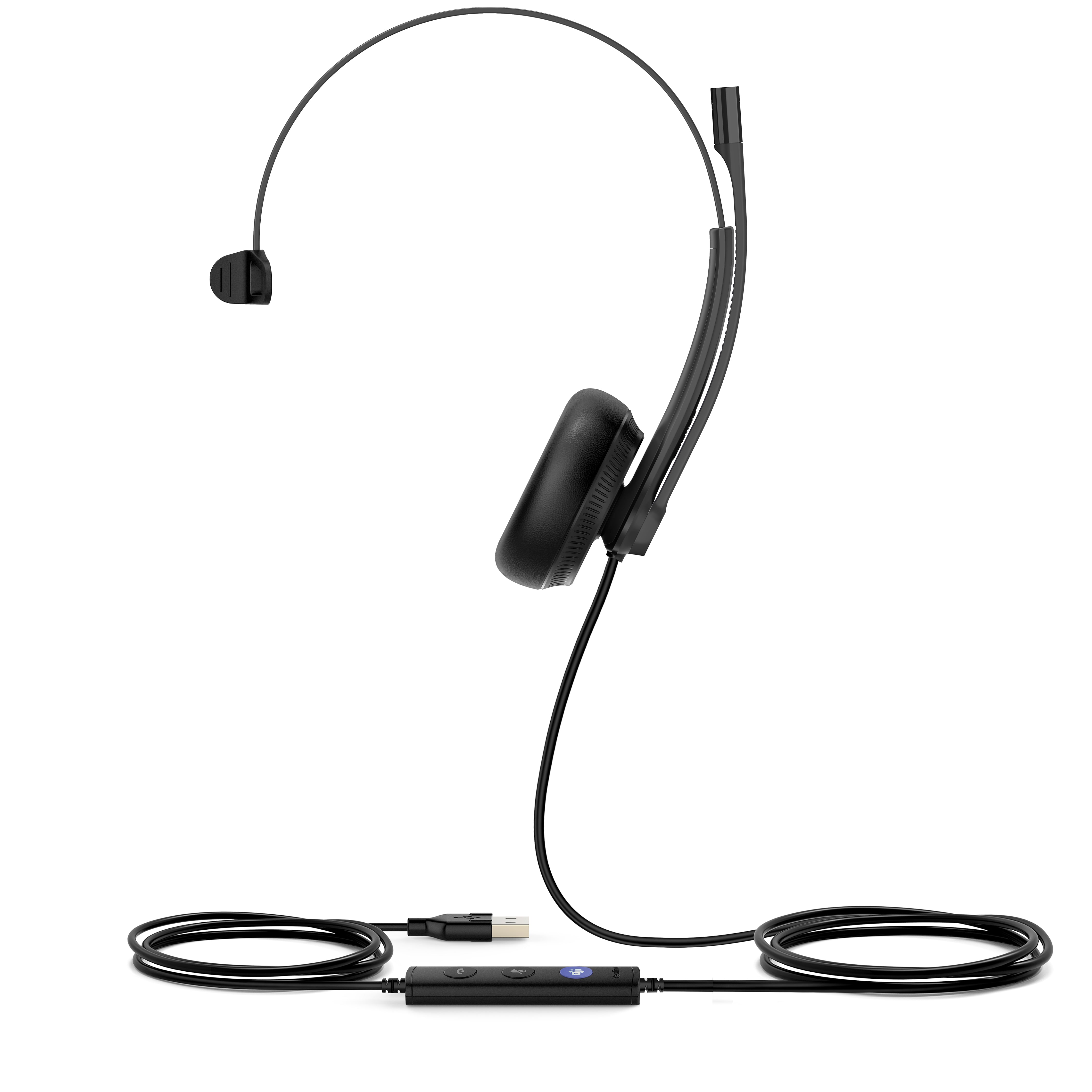 Yealink UH34 Office-Headset – On-Ear, Mono, Kabelgebunden (USB-A), für T41S, T42S, T46S und andere, Schwarz