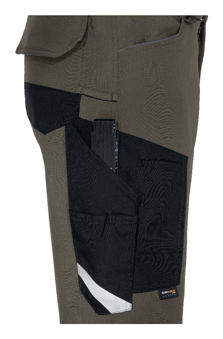 Uvex suXXeed craft Hose – Schwarz/Khaki, Polyester/Elastan, 4-Wege-Stretch, Knieschutz, Reflektierend