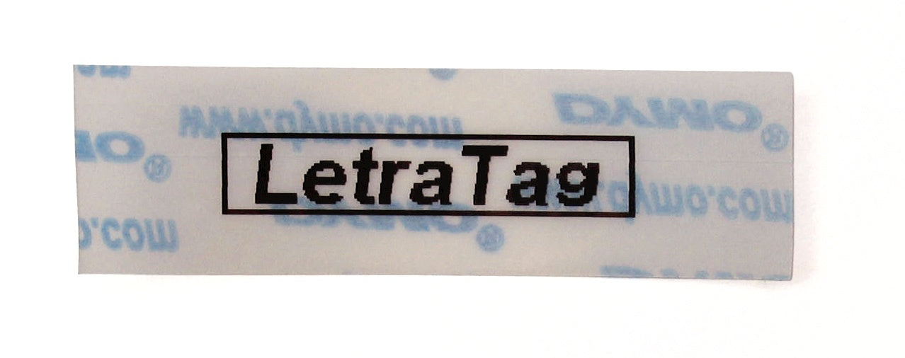 DYMO Schriftband – 12 mm × 4 m, transparent, schwarz, LetraTag