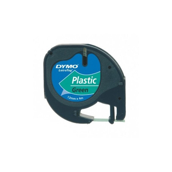 DYMO Schriftband – 12 mm × 4 m, grün, schwarz