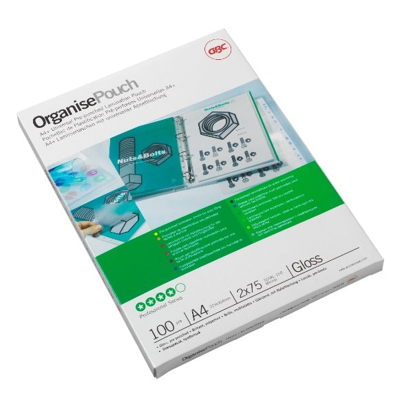 GBC Laminierfolien A4, glänzend – 125 µm, 228 × 303 mm, 100 Stk.