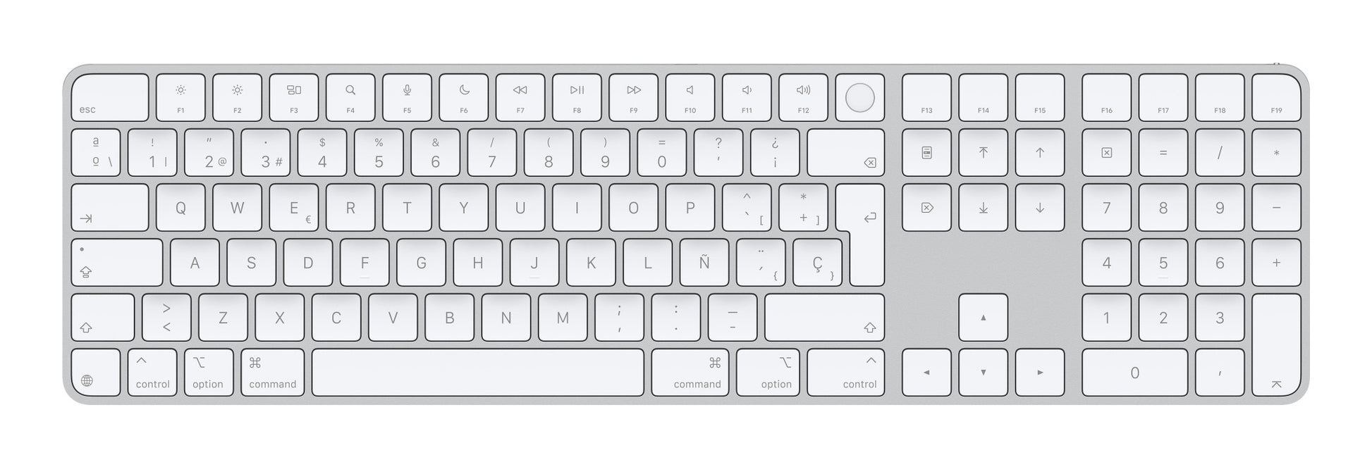 Apple Magic Keyboard Universal USB – Tastatur – Bluetooth & kabelgebunden – USB‑C – QWERTY (ES) – Weiss