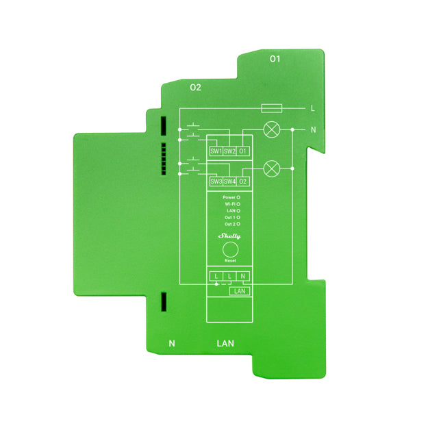 Shelly Dimmaktor Pro 2PM – Zubehör – WLAN, LAN, Bluetooth