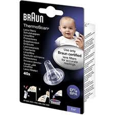 Braun Schutzkappen – 40 Stk., Kunststoff, transparent, für ThermoScan IRT-Ohr-Thermometer