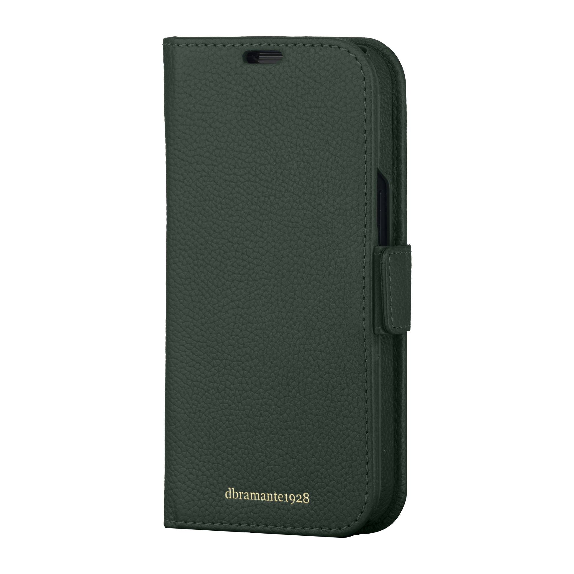 dbramante1928 New York Folio – für Apple iPhone 15 Pro Max, 3 Kartenfächer, Leder, Evergreen, Magnetverschluss