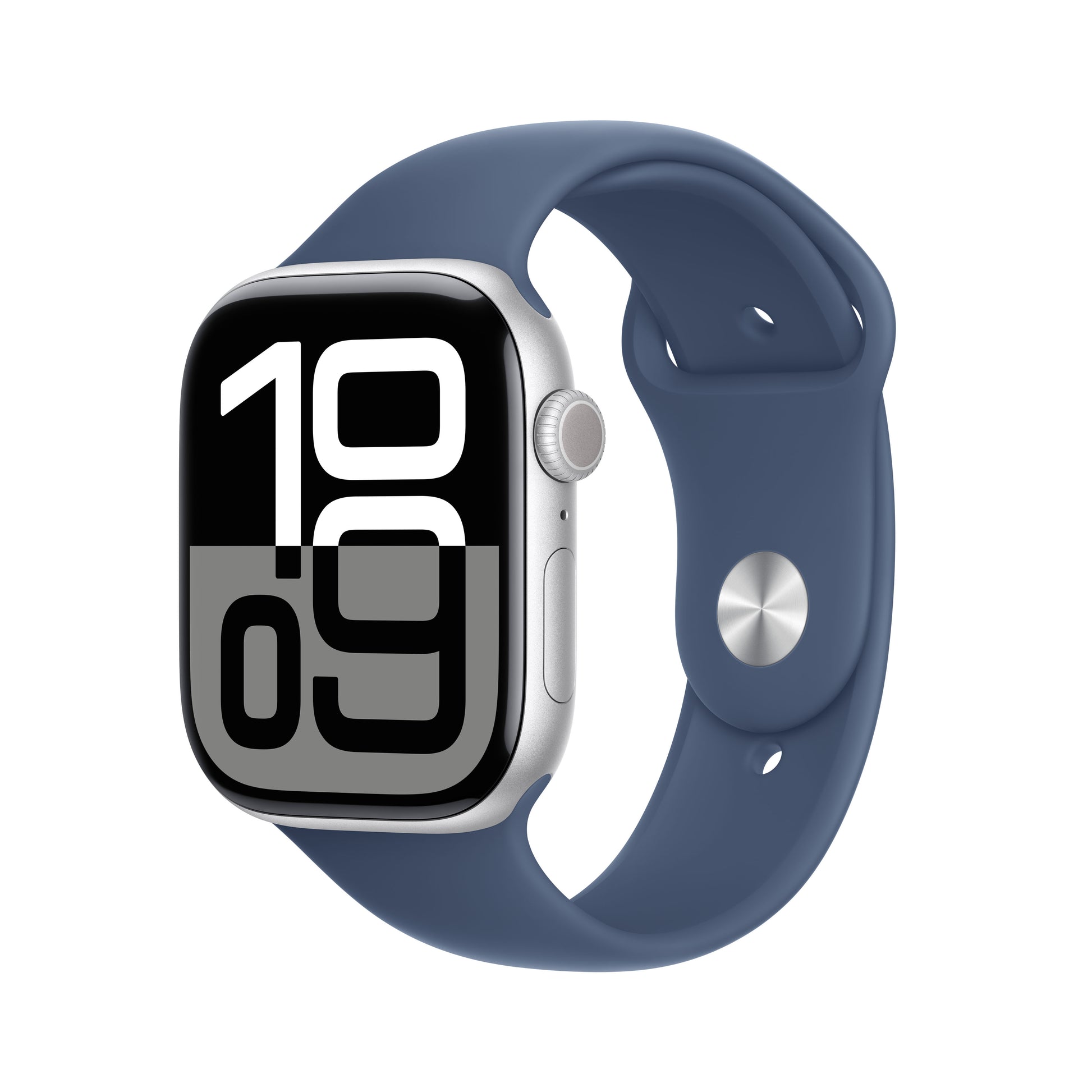 Apple Watch S10 – Smartwatch – 46 mm, LTE, OLED, 50 m, Silber (Aluminium), Denim Sportarmband (M/L)