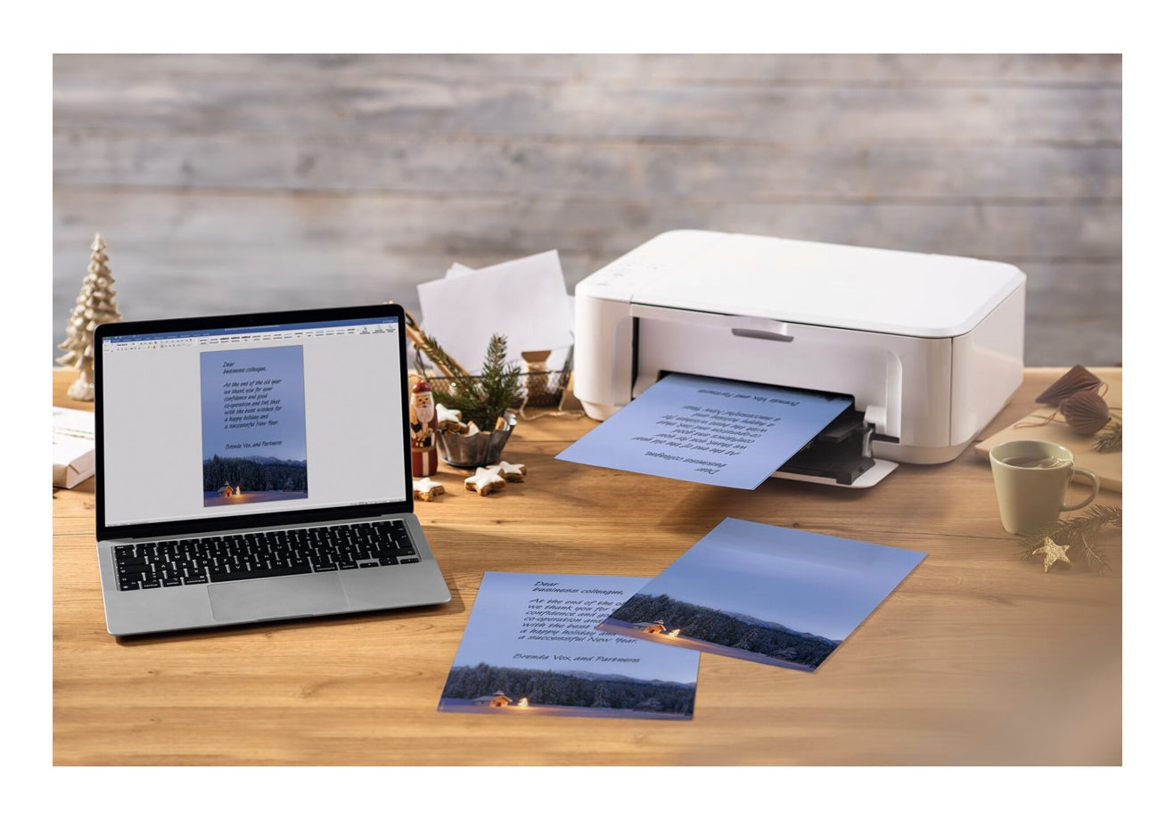 Sigel Motivpapier – A4, 90 g/m², mehrfarbig, Motiv: Christmas Chapel – für Inkjet/Laser/Kopierer – 100 Blatt