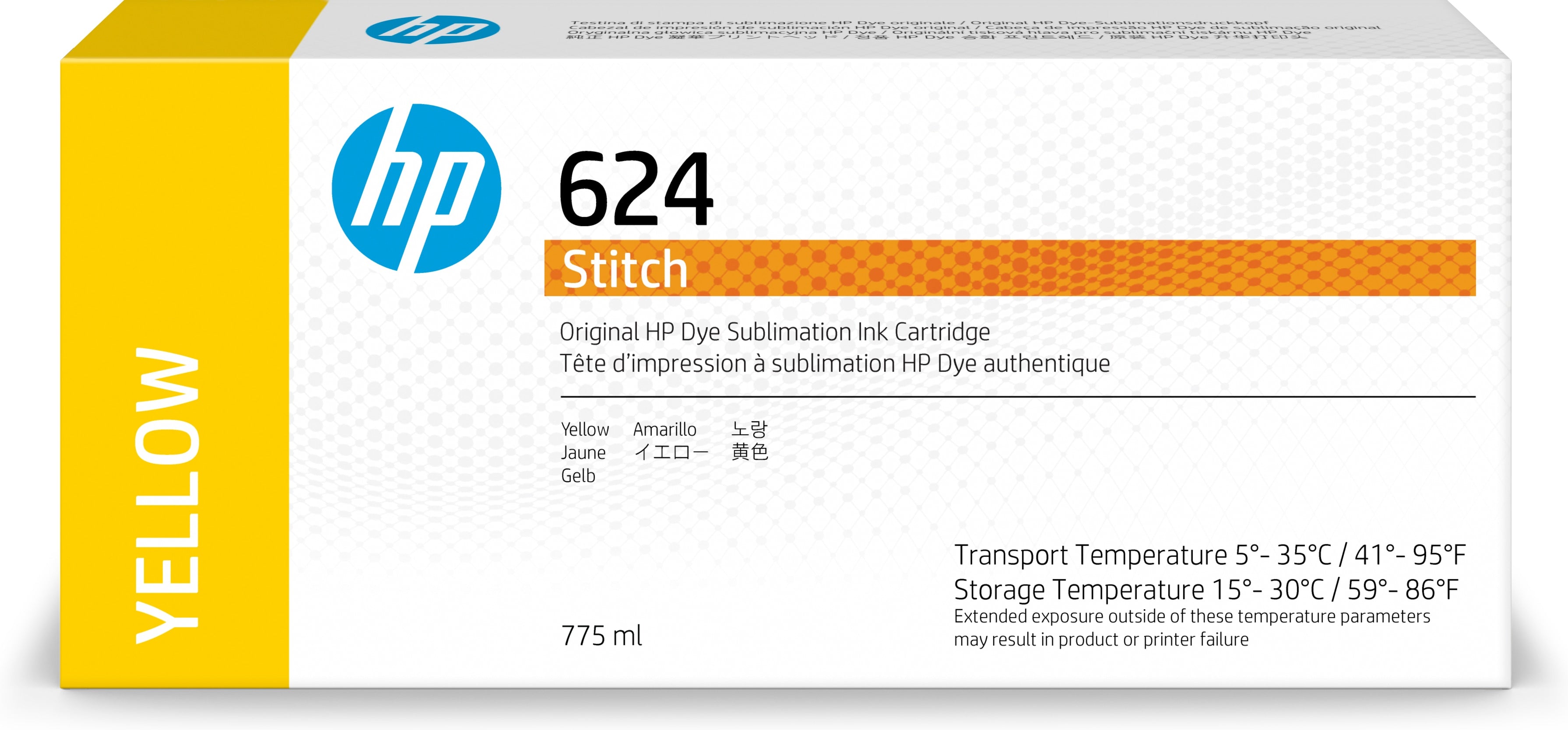 HP Tintenpatrone 624, Gelb, 775 ml – für 624