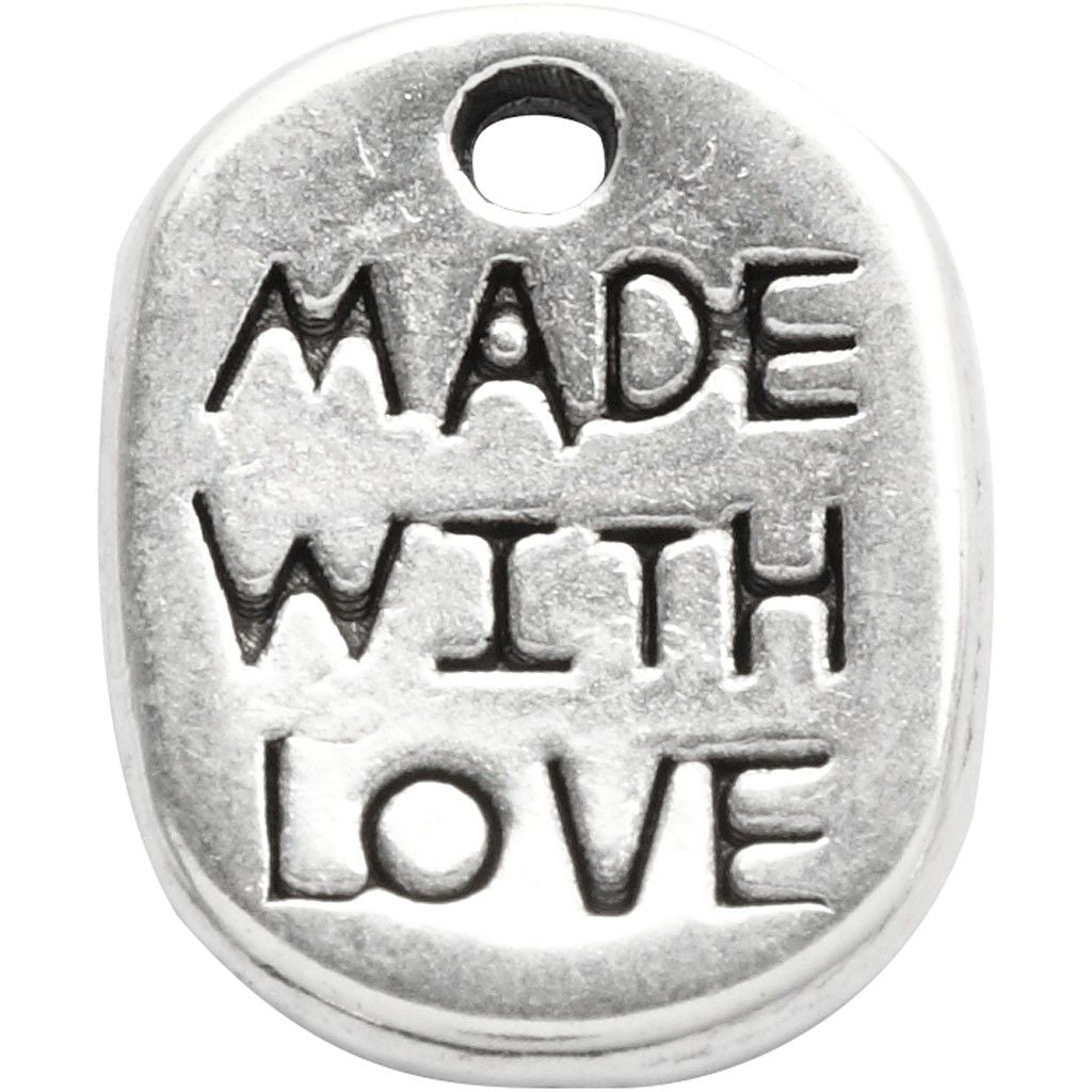Creativ Company Schmuckanhänger, Metall – Silber – 8 × 12 mm, Loch 1 mm – 10 Stk.